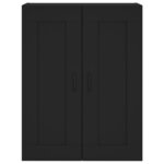 vidaXL Armoires murales 2 Pièces noir bois d'ingénierie