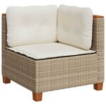 vidaXL Salon de jardin avec coussins 9 Pièces beige résine tressée