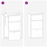 vidaXL Boîte de dépôt de colis avec porte Chrome 44 x 22 x 82 cm Acier