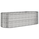 vidaXL Lit surélevé de jardin Acier galvanisé Argenté