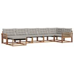 vidaXL Ensemble de canapés d'extérieur 7 pc Gris Naturel et Clair