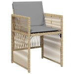 Ensemble de salle à manger de jardin 9 pièces vidaXL avec coussins Beige Poly Rotin