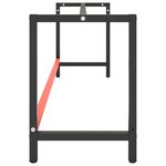 vidaXL Cadre de banc de travail Noir et rouge mat 220x57x79 cm Métal