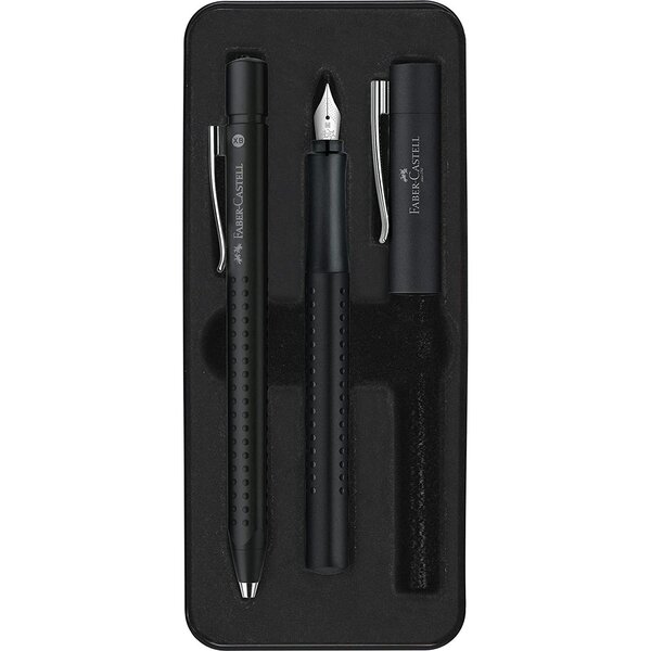 Kit d'instruments d'écriture GRIP 2011 Plume + Bille Noir FABER-CASTELL