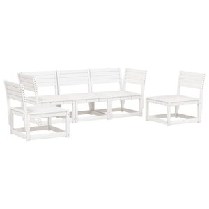 vidaXL Salon de jardin 5 Pièces blanc bois massif de pin