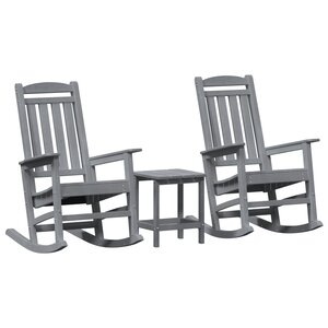 Ensemble de salon de jardin 3 pièces vidaXL Gris Clair HDPE