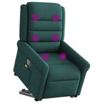 vidaXL Fauteuil inclinable de massage Vert foncé Tissu