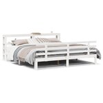 vidaXL Cadre de lit avec tête de lit sans matelas blanc 200x200 cm