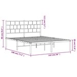 vidaXL Cadre de lit métal sans matelas avec tête de lit noir 135x190cm