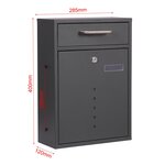 Bloc de 4 boîtes aux lettres murale v51 anthracite courrier porte-nom