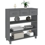 vidaXL Table console HAMAR Gris foncé 90x35x90 cm Bois massif de pin