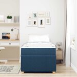 vidaXL Cadre de lit avec matelas Bleu 80 x 200 cm tissu