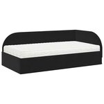 vidaXL Cadre de lit d'angle avec matelas 2 Pièces Noir Velours