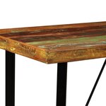 vidaXL Ensemble de bar 5 Pièces Bois massif recyclé et cuir véritable