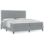 vidaXL Lit à ressorts avec matelas gris clair 200x200 cm en tissu