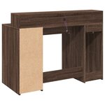 vidaXL Bureau et lumières LED chêne marron bois d'ingénierie