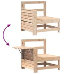 vidaXL Canapé de jardin accoudoir avec table d'appoint bois massif pin