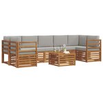 vidaXL Ensemble de canapés d'extérieur 8 Pièces Gris Naturel et Clair