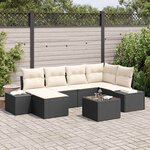 vidaXL Canapé de jardin 6 pièces avec coussins en rotin brun