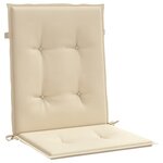 vidaXL Coussins de chaise de jardin à dossier bas lot de 6 beige