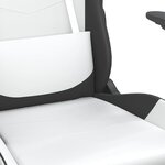 vidaXL Chaise de jeu Blanc et noir Similicuir