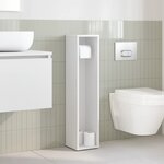 vidaXL Meuble de salle de bain avec porte-rouleau blanc 20 5x20x90 cm