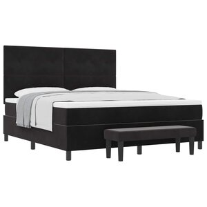 vidaXL Lit à ressorts avec tête de lit Noir 200 x 180 cm Velours