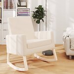 vidaXL Chaise à bascule Crème Tissu