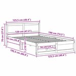 vidaXL Cadre de lit avec tête de lit Brun cire 120 x 190 cm Pin massif