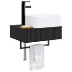 vidaXL Basin de lavage mural Noir 50 x 41 x 39 cm Bois d'ingénierie
