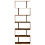 vidaXL Étagère séparatrice de pièce à 6 niveaux chêne fumé 70x24x193cm