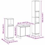 vidaXL Ensemble de mobilier de salle de bain avec stockage 3 Pièces Noir