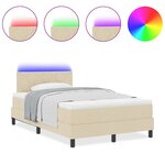vidaXL Lit à ressorts avec matelas Crème 120 x 200 cm tissu