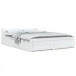 vidaXL Cadre de lit sans matelas avec tiroirs blanc 160x200 cm