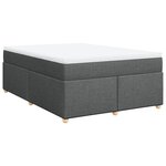 vidaXL Sommier à lattes de lit avec matelas Gris foncé 140x200cm Tissu