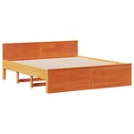 vidaXL Lit bibliothèque sans matelas cire marron 200x200 cm pin massif