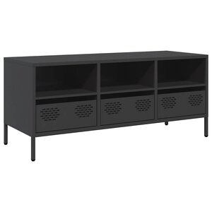 vidaXL Meuble TV noir 101 5x39x43 5 cm acier laminé à froid