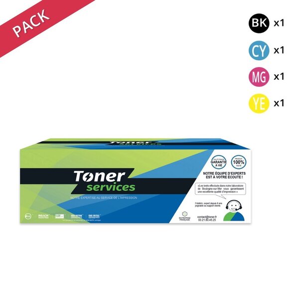 Lexmark CS317/CS417/CS517 Pack de 4 cartouches de toner compatibles P4KLET417NCMY