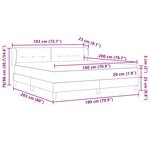 vidaXL Lit à ressorts avec matelas Crème 180 x 200 cm tissu