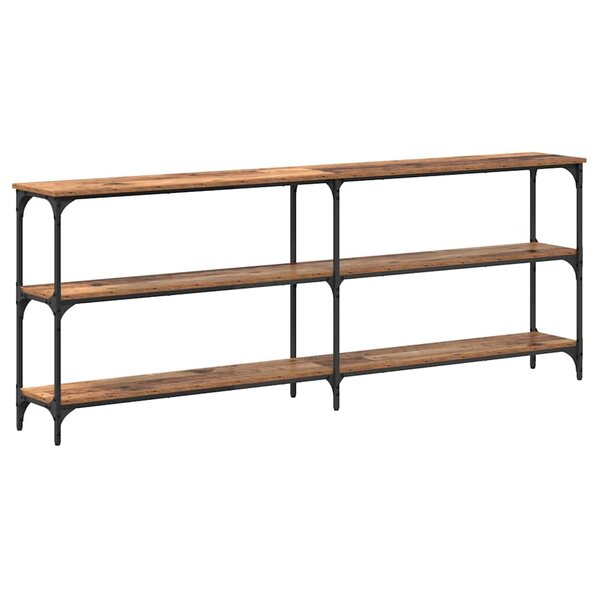 vidaXL Table console avec étagère Bois Ancien 200 x 29 x 75 cm
