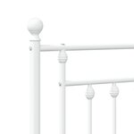 vidaXL Tête de lit métal blanc 150 cm