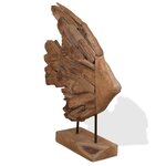 vidaXL Sculpture de poisson teck 40x12x57 cm