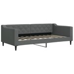 vidaXL Lit de jour avec gigogne et matelas gris foncé 90x190 cm tissu