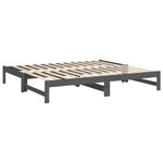 vidaXL Lit coulissant Gris 2x(90x190) cm Bois de pin massif