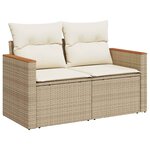 vidaXL Salon de jardin avec coussins 8 Pièces beige résine tressée