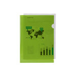 Pochette coin liderpapel polypropylène 180 microns a4 210x297mm capacité 20f coloris vert transparent