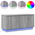 vidaXL Meuble TV avec LED Sonoma gris 100 x 38 x 49 cm