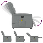 vidaXL Fauteuil de massage inclinable Gris clair Tissu