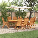 vidaXL Ensemble de salle à manger pour jardin 9 Pièces Marron
