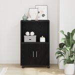 Cabinet roulant vidaXL Chêne noir 55x40x91 cm Bois d'ingénierie